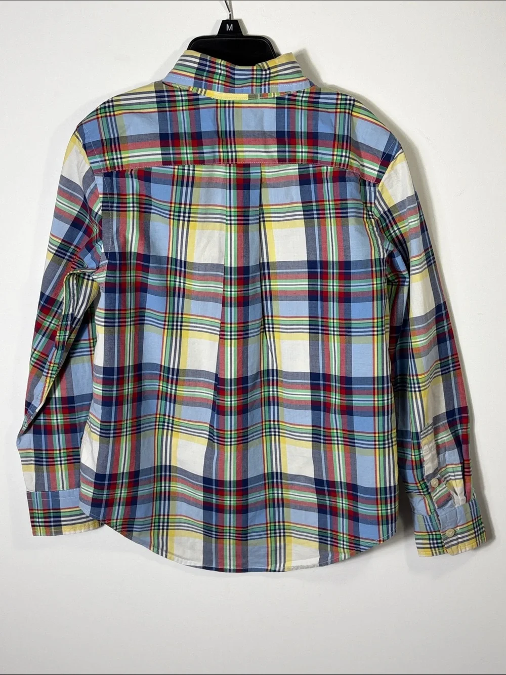 Ralph Lauren Boys Plaid Button Down Shirt Size S (8) Blue Cotton Preppy